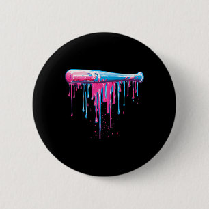 Baseball Bat With Sprinkles Drip For Men Boys 6 Cm Round Badge