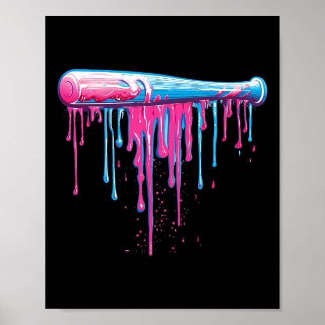 Baseball Bat With Sprinkles Drip For Men Boys  Poster (Front)