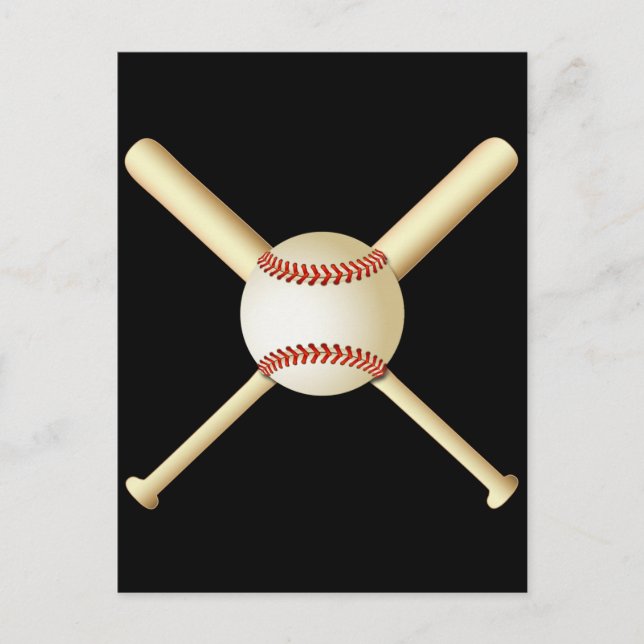 BASEBALL BATS AND BALL POSTCARD (Front)