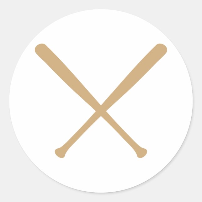 baseball bats crossed classic round sticker (Front)