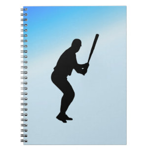Baseball Batter Blue Sports Notebook