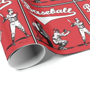 Baseball Batter Catcher Umpire Gift Wrapping Paper