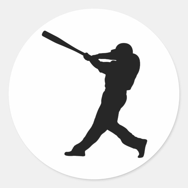 Baseball Batter Classic Round Sticker (Front)
