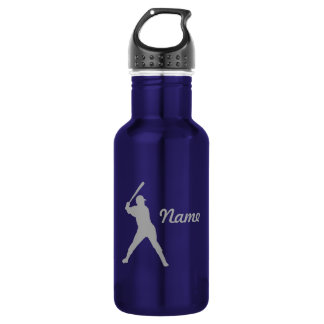 Baseball Batter Silhouette, Personalised Name 532 Ml Water Bottle