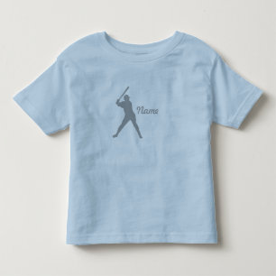 Baseball Batter Silhouette, Personalised Name Toddler T-Shirt
