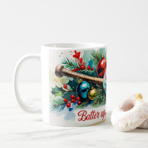Baseball Batter Up for Christmas Coffee Mug