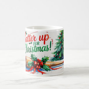 Baseball Batter Up for Christmas Coffee Mug