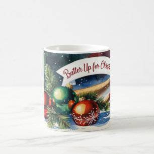 Baseball Batter Up for Christmas Coffee Mug