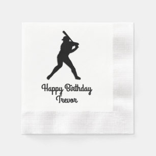 Baseball Batter Up Personalised Birthday Napkin