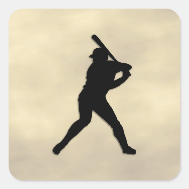 Baseball Batter Up Square Sticker (Front)