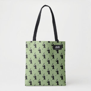 Baseball - Batting Motif - your initials or name Tote Bag