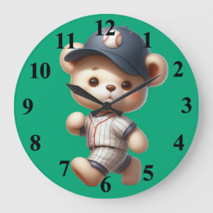 Baseball Bears 1 Large Clock