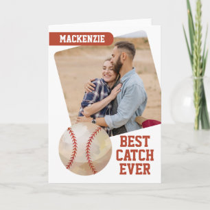Baseball Best Catch Ever Personalised Photo Holiday Card