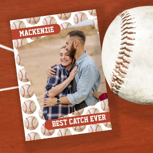 Baseball Best Catch Ever Personalised Photo Holiday Card