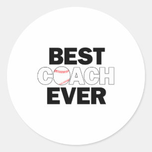 Baseball Best Coach Ever Mens Sports Team Coachs T Classic Round Sticker