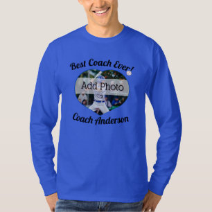 Baseball Best Coach Ever! Photo Name Customised T-Shirt