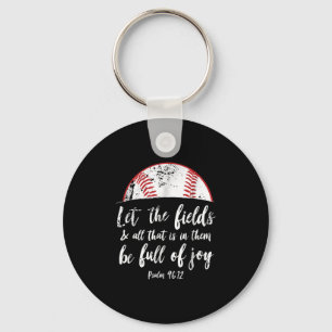 Baseball Bible Verse  Cute Christian Psalm 96 Key Ring