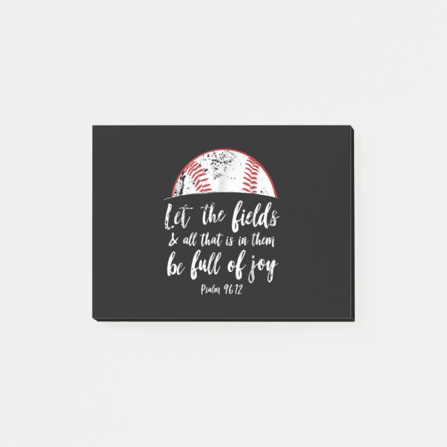 Baseball Bible Verse  Cute Christian Psalm 96 Post-it Notes (Front)
