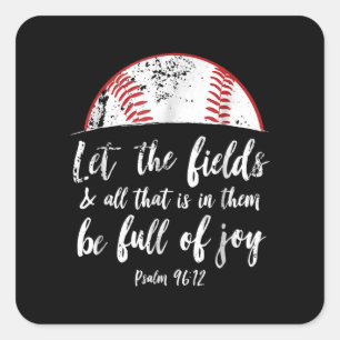 Baseball Bible Verse Cute Christian Psalm 96 Square Sticker