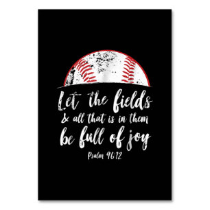 Baseball Bible Verse Cute Christian Psalm 96 Table Number