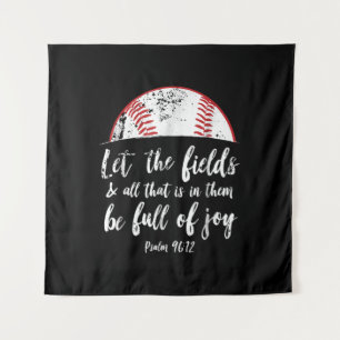 Baseball Bible Verse  Cute Christian Psalm 96 Tapestry
