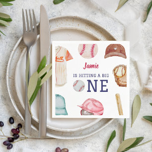 Baseball Big One Boy 1st Birthday Napkin
