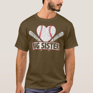 Baseball Big Sister Matching Family Softball Baseb T-Shirt