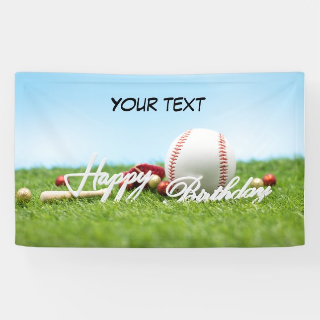 Baseball Birthday Banner with your text  (Horizontal)