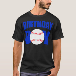 Baseball Birthday Boy Blue Baseball Player Birthda T-Shirt