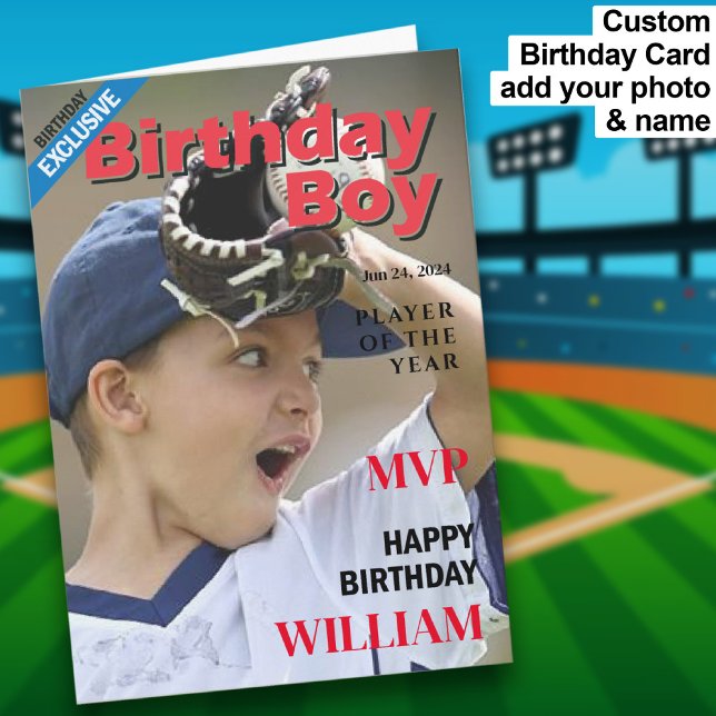 Baseball Birthday Boy / MVP Happy Birthday Card (Baseball Birthday Boy / MVP Happy Birthday Card)
