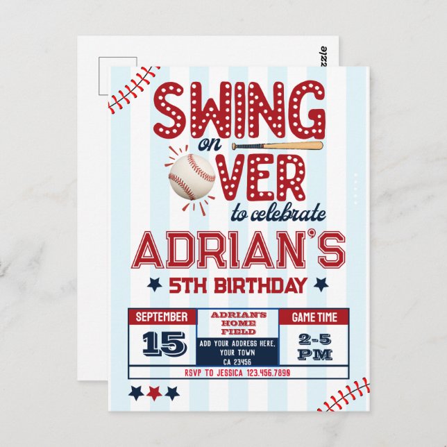 Baseball birthday boy  postcard (Front/Back)