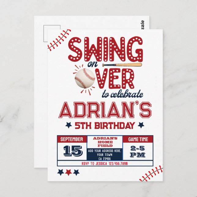 Baseball birthday boy  postcard (Front/Back)