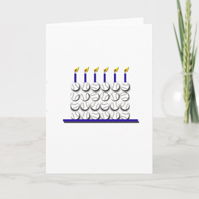 Baseball Birthday Cake Card (Front)