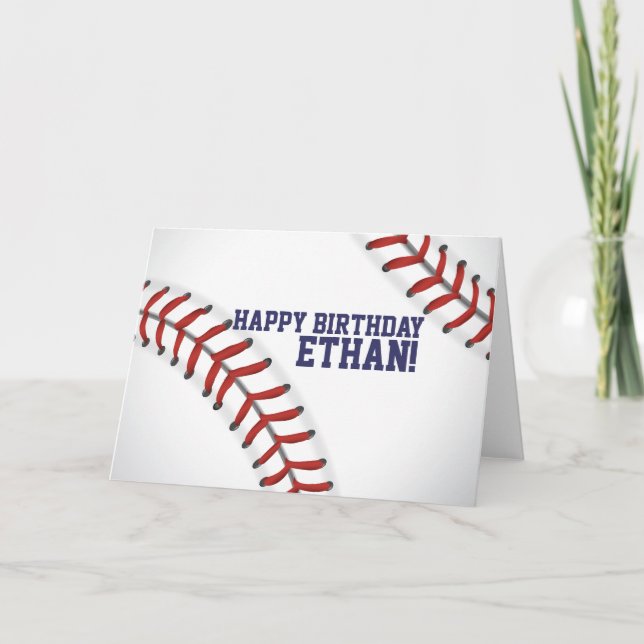 Baseball Birthday Card (Front)
