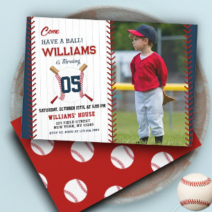 Baseball Birthday   Come Have a ball Party  Invitation