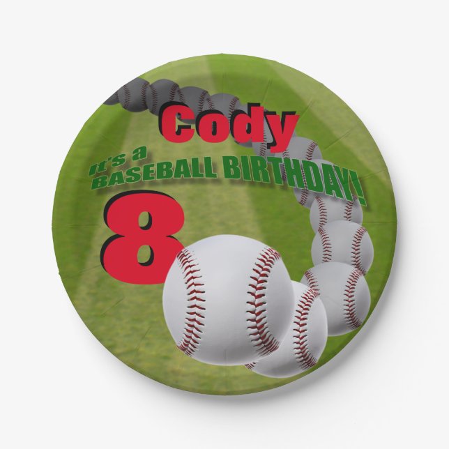 Baseball Birthday - custom PAPER PLATES (Front)