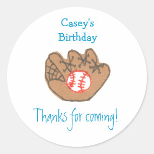 Baseball birthday favour label