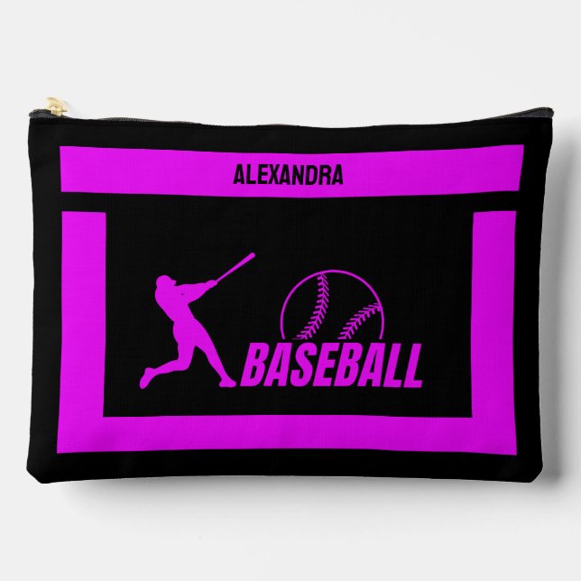 Baseball Birthday Gift, Baseball Player Girl,  Accessory Pouch (Front)
