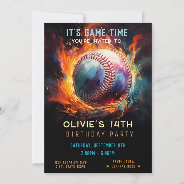 Baseball Birthday Invitation (Front)