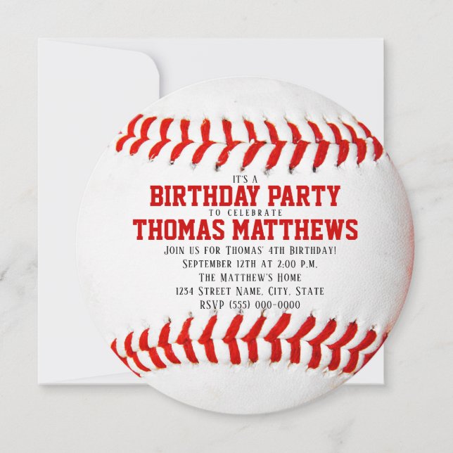 Baseball Birthday Invitation (Front)