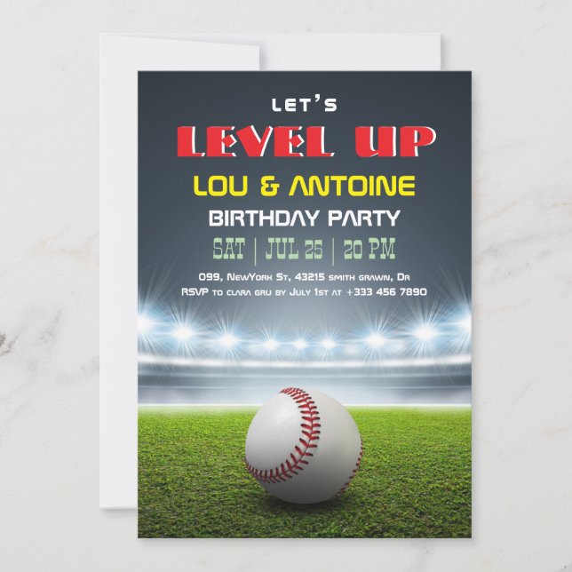 Baseball Birthday Invitation (Front)