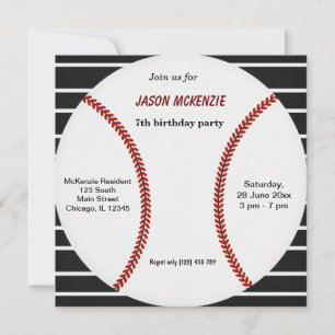 Baseball Birthday Invitation