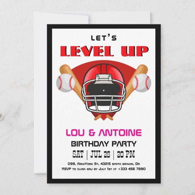 Baseball Birthday Invitation (Front)