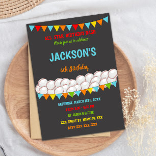 Baseball Birthday Invitation
