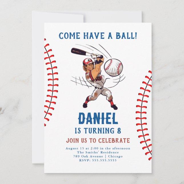 Baseball Birthday Invitation (Front)