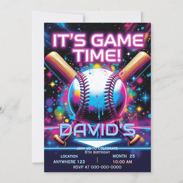 baseball birthday invitation (Front)