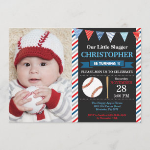 Baseball Birthday Invitation 1st Birthday Party