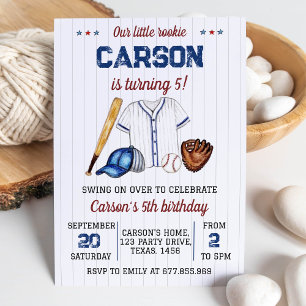 Baseball Birthday Invitation Batter Up