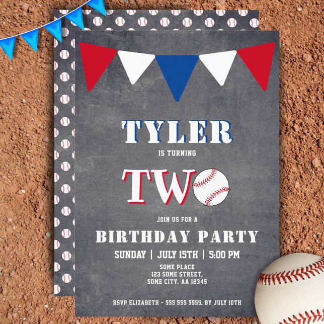 Baseball Birthday Invitation Boy 2nd Birthday (Creator Uploaded)