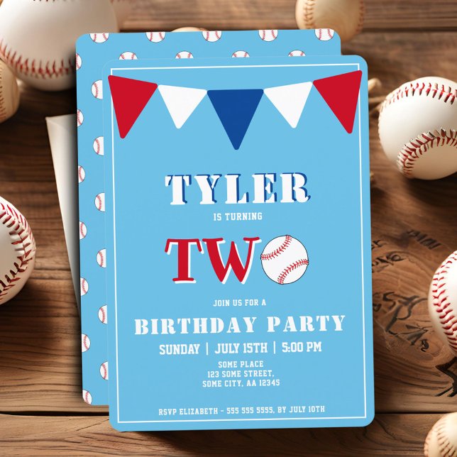 Baseball Birthday Invitation Boy 2nd Birthday (Creator Uploaded)